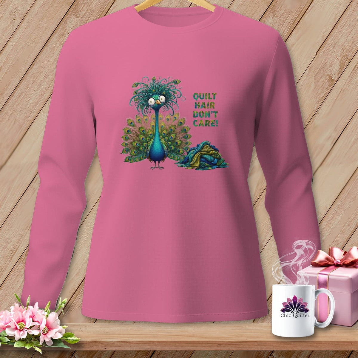 MyDesigns Physical Item S / Crunchberry Quilt Hair Don’t Care ~ Lady Plumeadora ~ Long Sleeve Tee