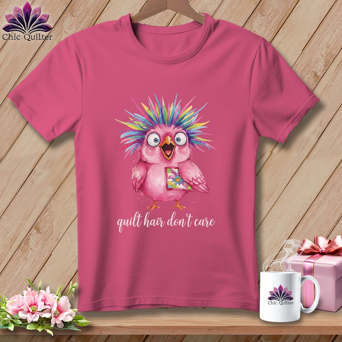 MyDesigns Physical Item S / Crunchberry Quilt Hair Don’t Care ~ Peaches Plume ~ Premium Tee