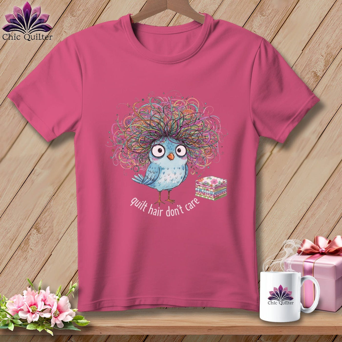 MyDesigns Physical Item S / Crunchberry Quilt Hair Don’t Care ~ Puffin Bea ~ Premium Tee