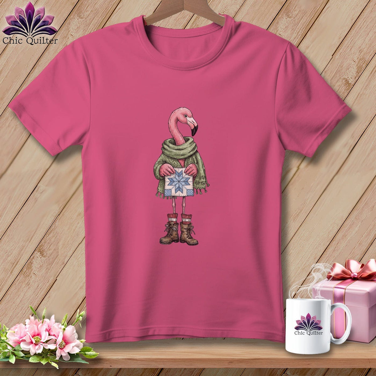 MyDesigns Physical Item S / Crunchberry The Starry ~ Eyed Flamingo Quilter ~ Premium Tee
