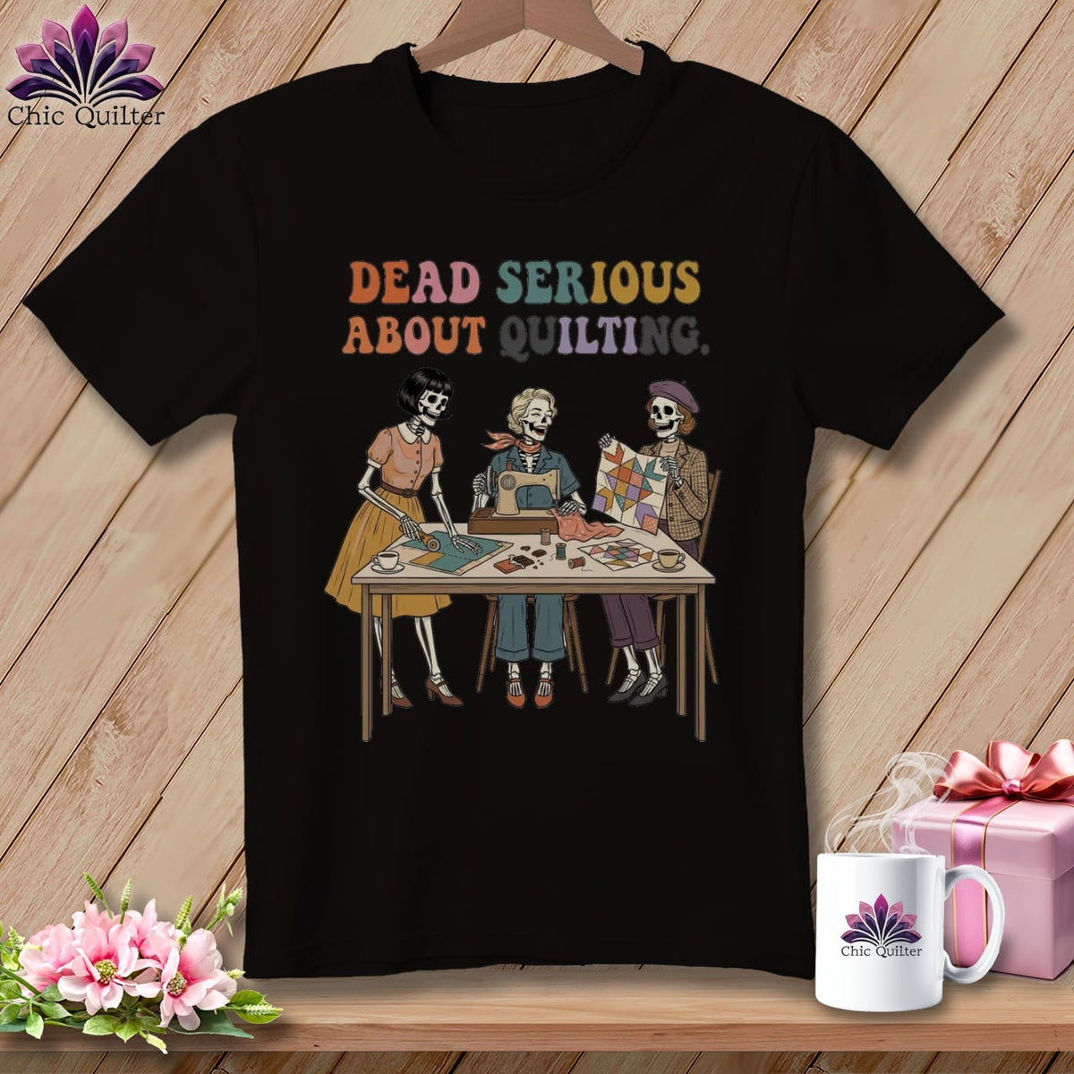 MyDesigns Physical Item S / Dark Grey Heather Dead Serious About Quilting. ~ Relaxed Fit Tee