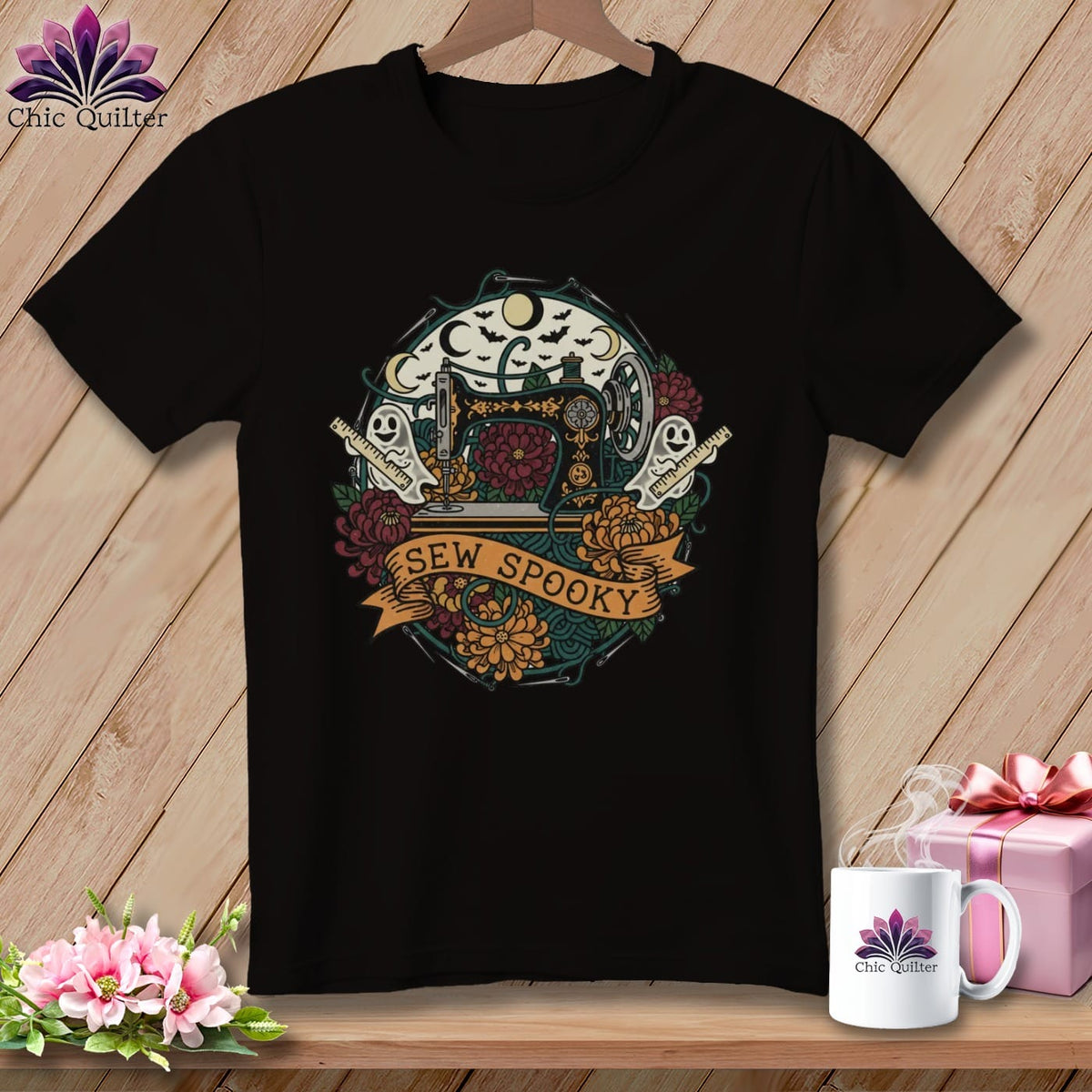 MyDesigns Physical Item S / Dark Grey Heather Sew Spooky ~ Gold Machine ~ Relaxed Fit Tee