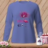 MyDesigns Physical Item S / Flo Blue Featherina Stitché ~ Long Sleeve Tee