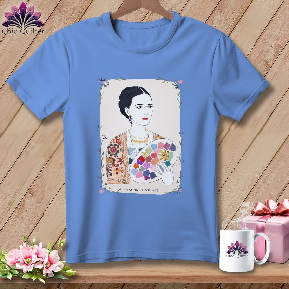 MyDesigns Physical Item S / Flo Blue Georgia O-Sew - Resting Stitch Face ~ Premium Tee