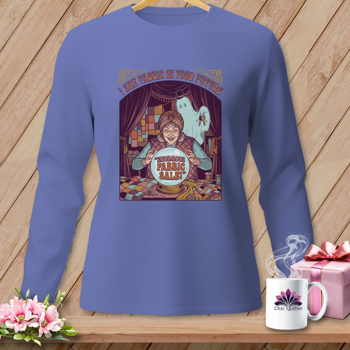 MyDesigns Physical Item S / Flo Blue I See Fabric In Your Future ~ Long Sleeve Tee