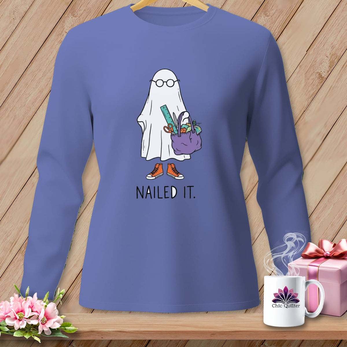 MyDesigns Physical Item S / Flo Blue Nailed It. ~ Long Sleeve Tee