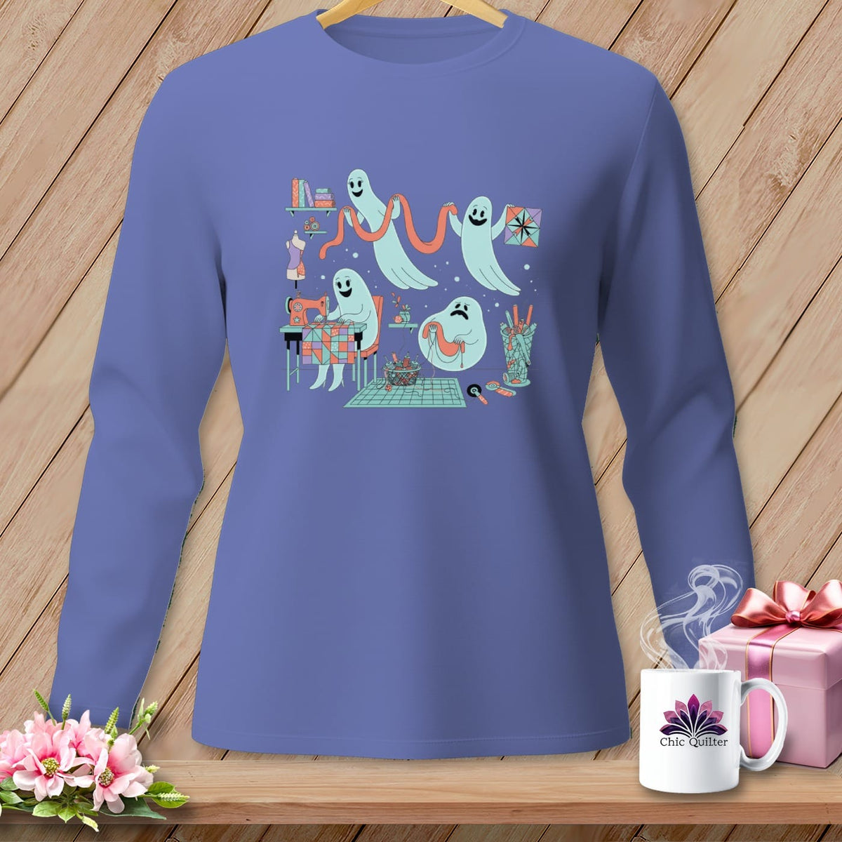 MyDesigns Physical Item S / Flo Blue Night Shift ~ Star Block ~ Long Sleeve Tee