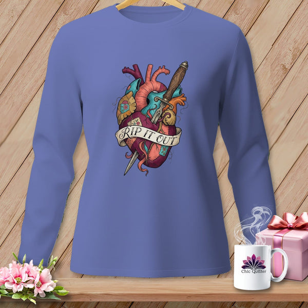 MyDesigns Physical Item S / Flo Blue Rip It Out ~ Long Sleeve Tee