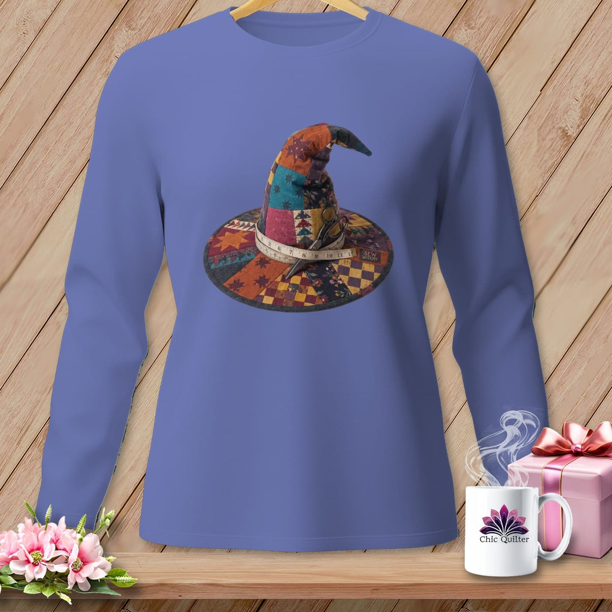 MyDesigns Physical Item S / Flo Blue Sew Witchy ~ Long Sleeve Tee