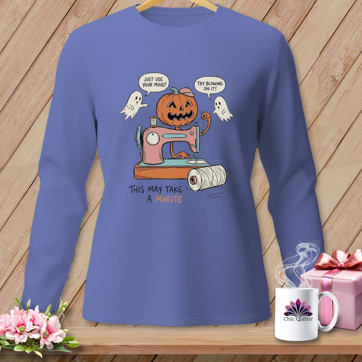 MyDesigns Physical Item S / Flo Blue This May Take A Minute. ~ Long Sleeve Tee