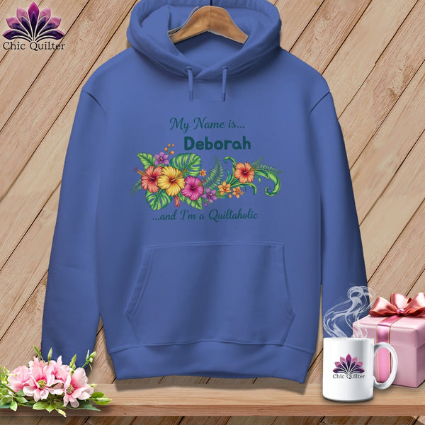 MyDesigns Physical Item S / Flo Blue Tropical Paradise Personalized Floral Sweep ~ Premium Hoodie