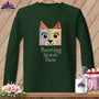 MyDesigns Physical Item S / Forest Green Bowow - Resting Stitch Face ~ Long Sleeve T-Shirt