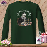 MyDesigns Physical Item S / Forest Green Ruth Sewder Ginsburg - Resting Stitch Face ~ Long Sleeve T-Shirt