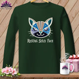 MyDesigns Physical Item S / Forest Green What Do You Want? - Resting Stitch Face ~ Long Sleeve T-Shirt