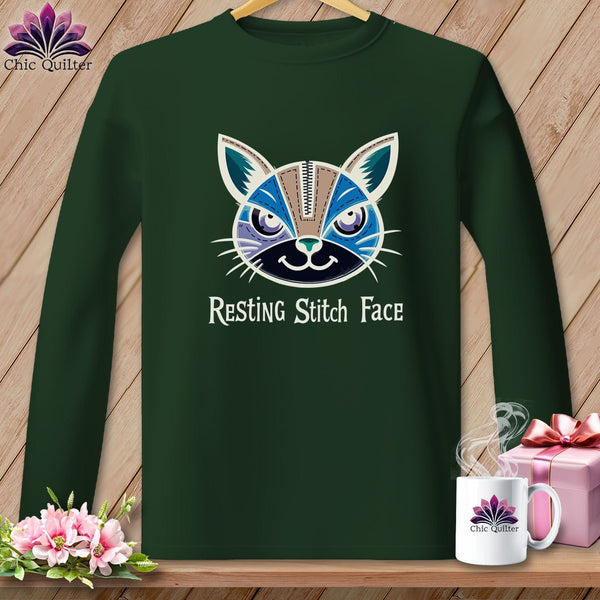 MyDesigns Physical Item S / Forest Green What Do You Want? - Resting Stitch Face ~ Long Sleeve T-Shirt