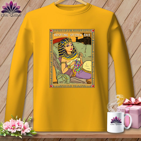 MyDesigns Physical Item S / Gold Cleo Patch Ra - Resting Stitch Face ~ Long Sleeve Tee