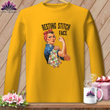MyDesigns Physical Item S / Gold Rosie the Binder - Resting Stitch Face ~ Long Sleeve Tee