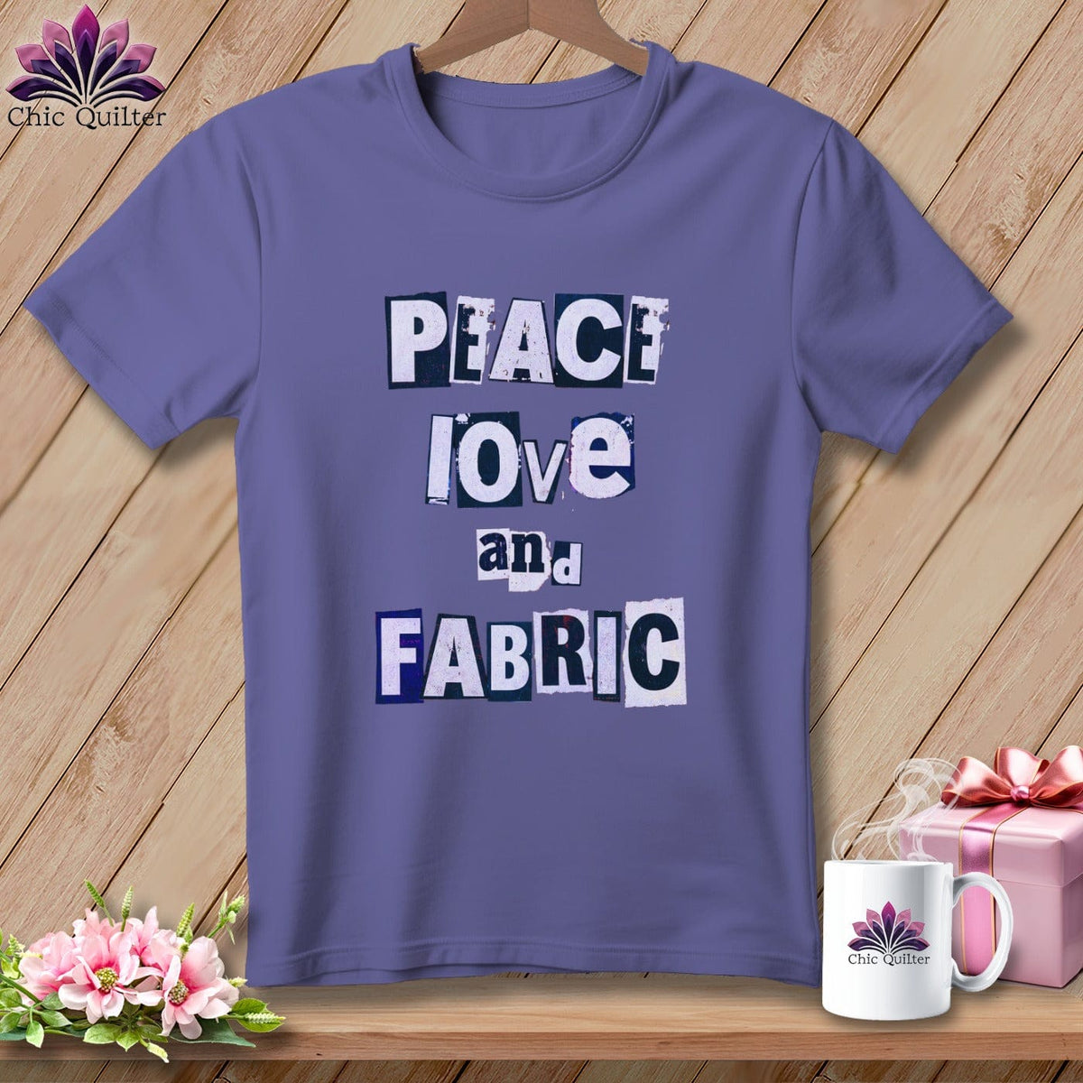 MyDesigns Physical Item S / Grape Peace Love and Fabric ~ Premium Tee