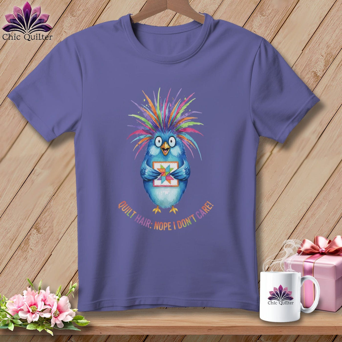 MyDesigns Physical Item S / Grape Quilt Hair Don’t Care ~ Ruckus Jay ~ Premium Tee