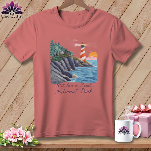 MyDesigns Physical Item S / Heather Mauve Stitchin' in Acadia National Park ~ Relaxed Fit Tee