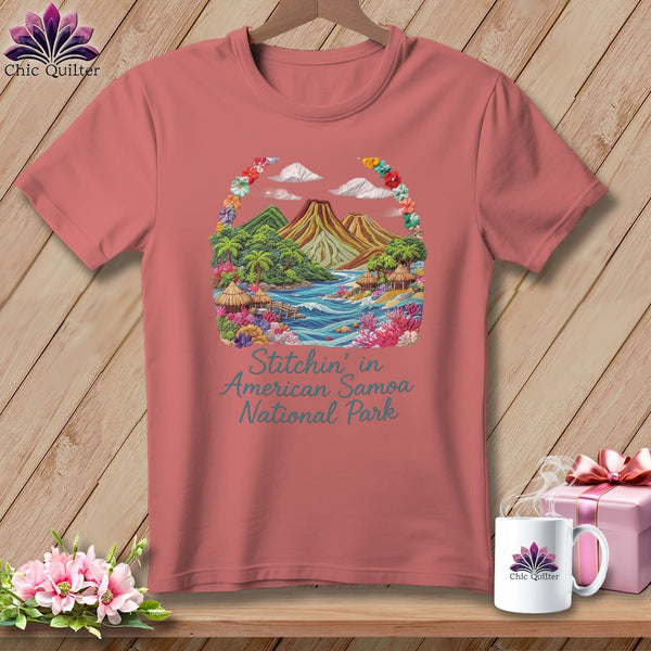 MyDesigns Physical Item S / Heather Mauve Stitchin' in American Samoa National Park ~ Relaxed Fit Tee