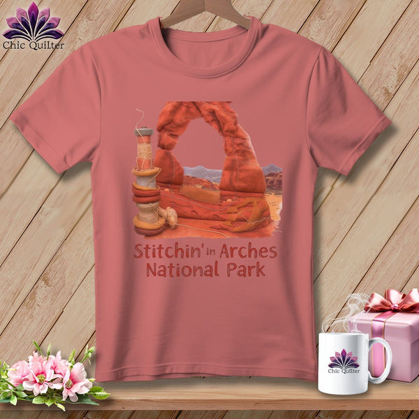 MyDesigns Physical Item S / Heather Mauve Stitchin' in Arches National Park ~ Relaxed Fit Tee