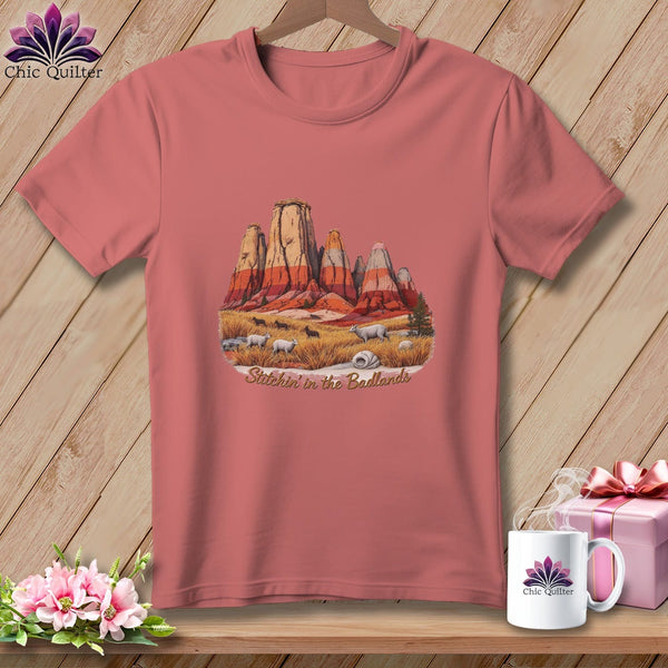 MyDesigns Physical Item S / Heather Mauve Stitchin' in Badlands National Park ~ Relaxed Fit Tee