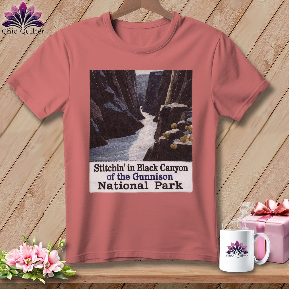 MyDesigns Physical Item S / Heather Mauve Stitchin' in Black Canyon of the Gunnison National Park ~ Relaxed Fit Tee