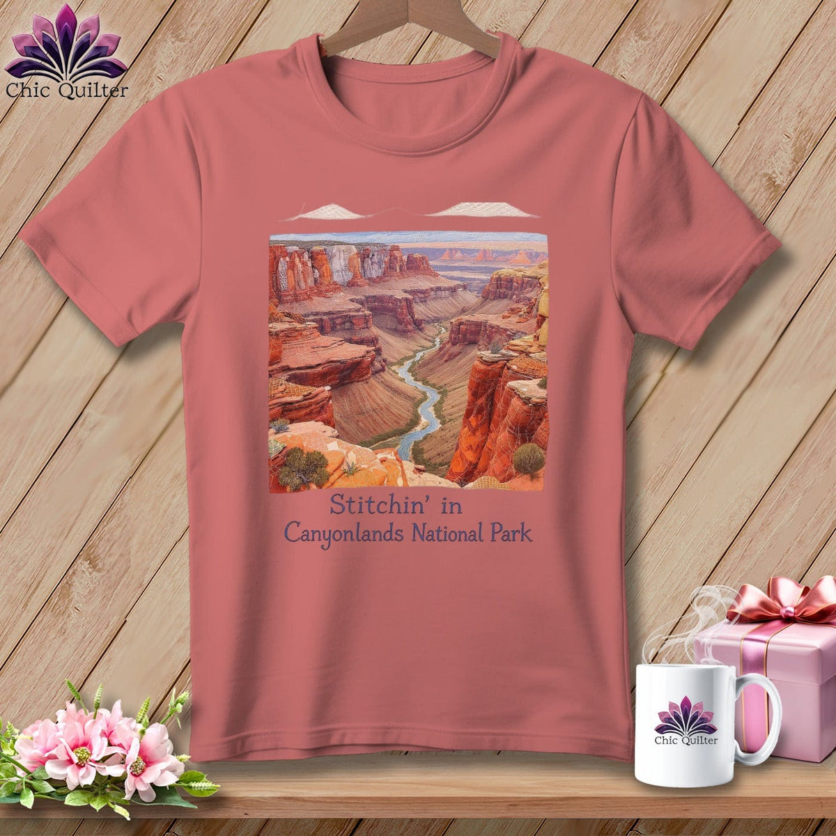 MyDesigns Physical Item S / Heather Mauve Stitchin' in Canyonlands National Park ~ Relaxed Fit Tee