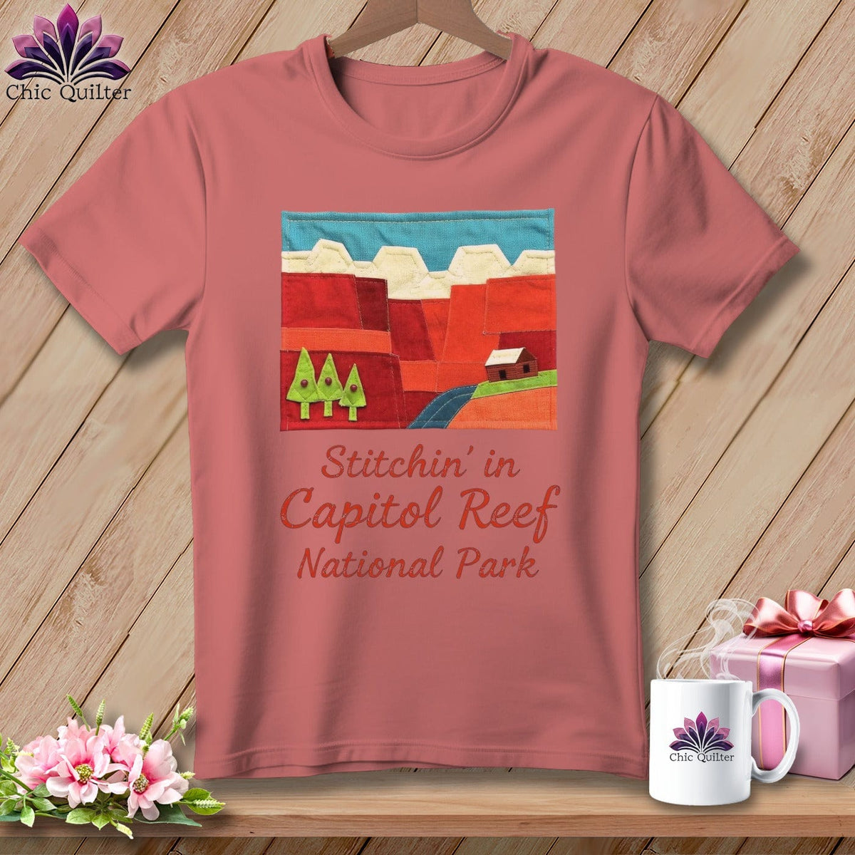 MyDesigns Physical Item S / Heather Mauve Stitchin' in Capitol Reef National Park ~ Relaxed Fit Tee