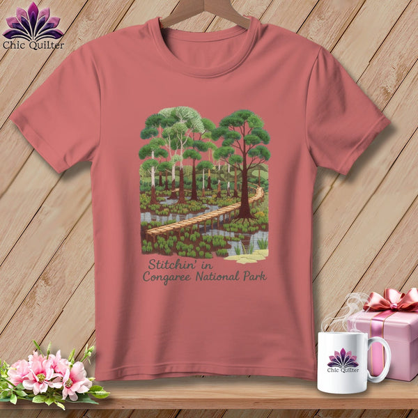 MyDesigns Physical Item S / Heather Mauve Stitchin' in Congaree National Park ~ Relaxed Fit Tee