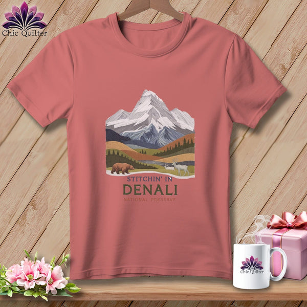 MyDesigns Physical Item S / Heather Mauve Stitchin' in Denali National Park and Preserve ~ Relaxed Fit Tee