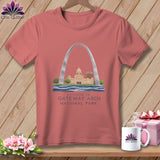 MyDesigns Physical Item S / Heather Mauve Stitchin' in Gateway Arch National Park ~ Relaxed Fit Tee