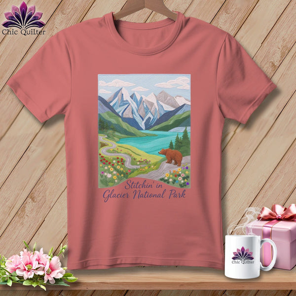 MyDesigns Physical Item S / Heather Mauve Stitchin' in Glacier National Park ~ Relaxed Fit Tee