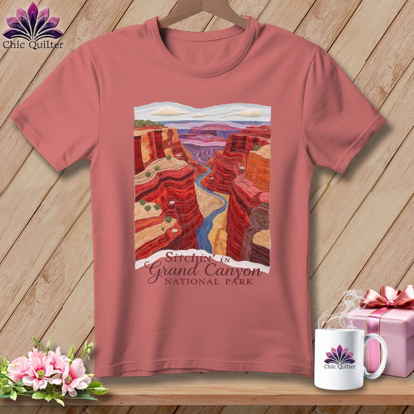 MyDesigns Physical Item S / Heather Mauve Stitchin' in Grand Canyon National Park ~ Relaxed Fit Tee