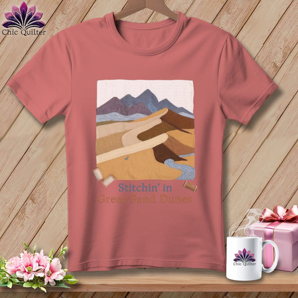 MyDesigns Physical Item S / Heather Mauve Stitchin' in Great Sand Dunes National Park and Preserve ~ Relaxed Fit Tee