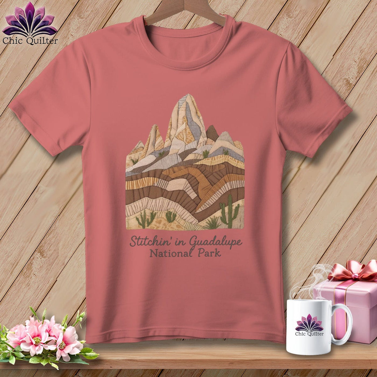 MyDesigns Physical Item S / Heather Mauve Stitchin' in Guadalupe Mountains National Park ~ Relaxed Fit Tee