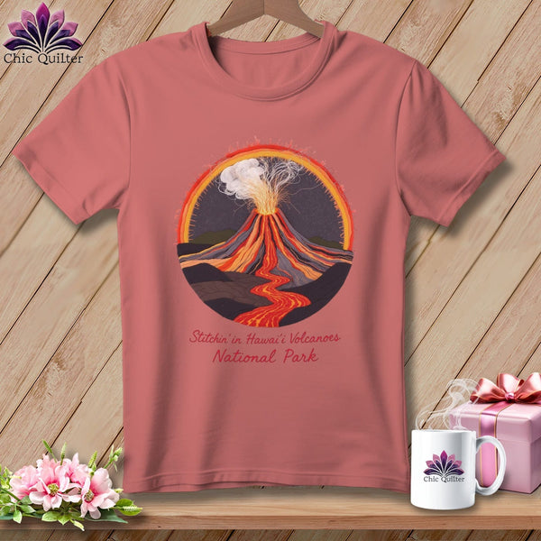 MyDesigns Physical Item S / Heather Mauve Stitchin' in Hawaii Volcanoes National Park ~ Relaxed Fit Tee