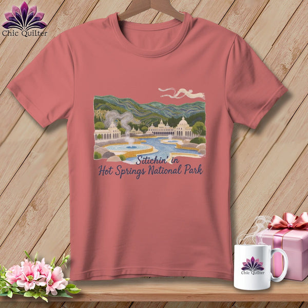 MyDesigns Physical Item S / Heather Mauve Stitchin' in Hot Springs National Park ~ Relaxed Fit Tee