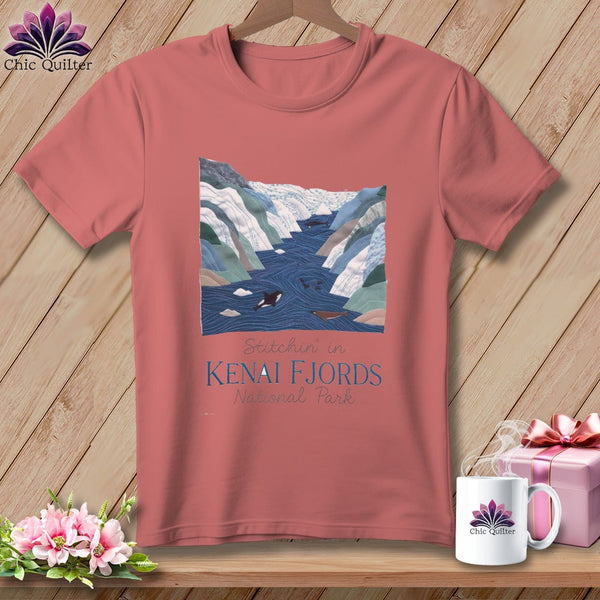 MyDesigns Physical Item S / Heather Mauve Stitchin' in Kenai Fjords National Park ~ Relaxed Fit Tee