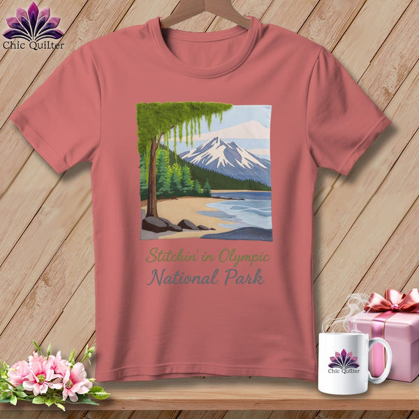 MyDesigns Physical Item S / Heather Mauve Stitchin' in Olympic National Park ~ Relaxed Fit Tee