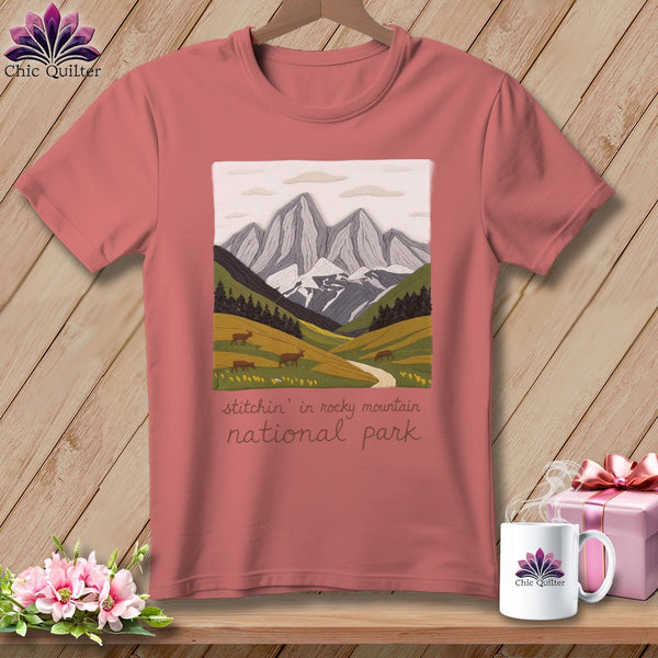 MyDesigns Physical Item S / Heather Mauve Stitchin' in Rocky Mountain National Park ~ Relaxed Fit Tee