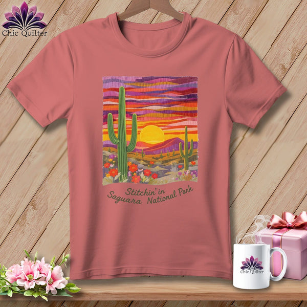 MyDesigns Physical Item S / Heather Mauve Stitchin' in Saguaro National Park ~ Relaxed Fit Tee
