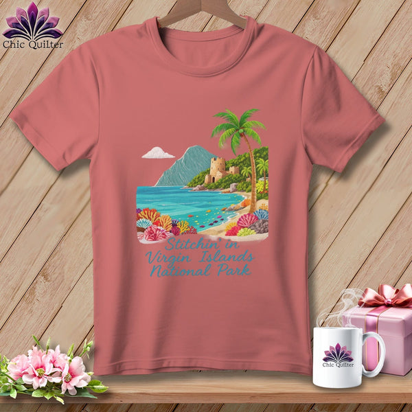 MyDesigns Physical Item S / Heather Mauve Stitchin' in Virgin Islands National Park ~ Relaxed Fit Tee