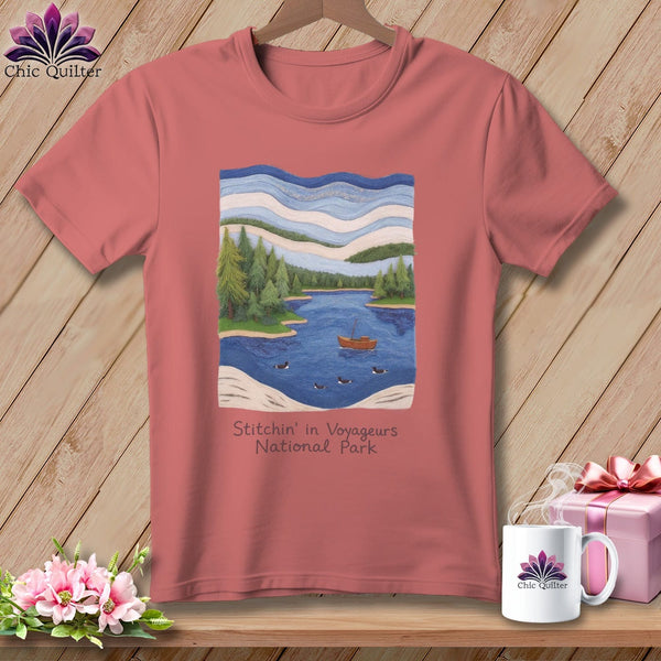 MyDesigns Physical Item S / Heather Mauve Stitchin' in Voyageurs National Park ~ Relaxed Fit Tee