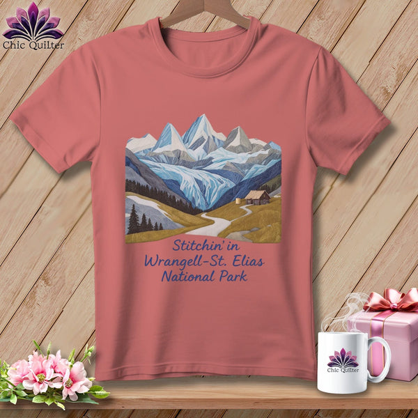 MyDesigns Physical Item S / Heather Mauve Stitchin' in Wrangell–St. Elias National Park and Preserve ~ Relaxed Fit Tee