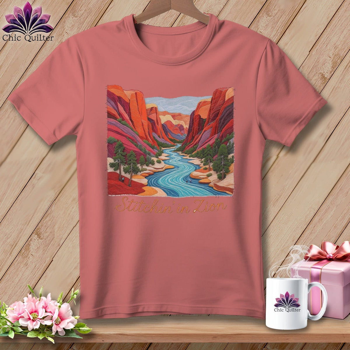 MyDesigns Physical Item S / Heather Mauve Stitchin' in Zion National Park ~ Relaxed Fit Tee