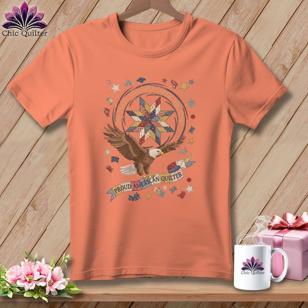 MyDesigns Physical Item S / Heather Sunset 250 Years Stitched Under The Stars Proud American Quilter ~ Relaxed Fit Tee