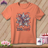 MyDesigns Physical Item S / Heather Sunset America's Quilting Legacy 250 Years Patriotic Quilter ~ Relaxed Fit Tee