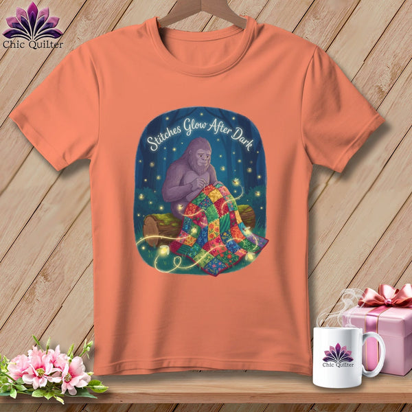 MyDesigns Physical Item S / Heather Sunset Big Foot's Stitchin' After Dark ~ Relaxed Fit Tee